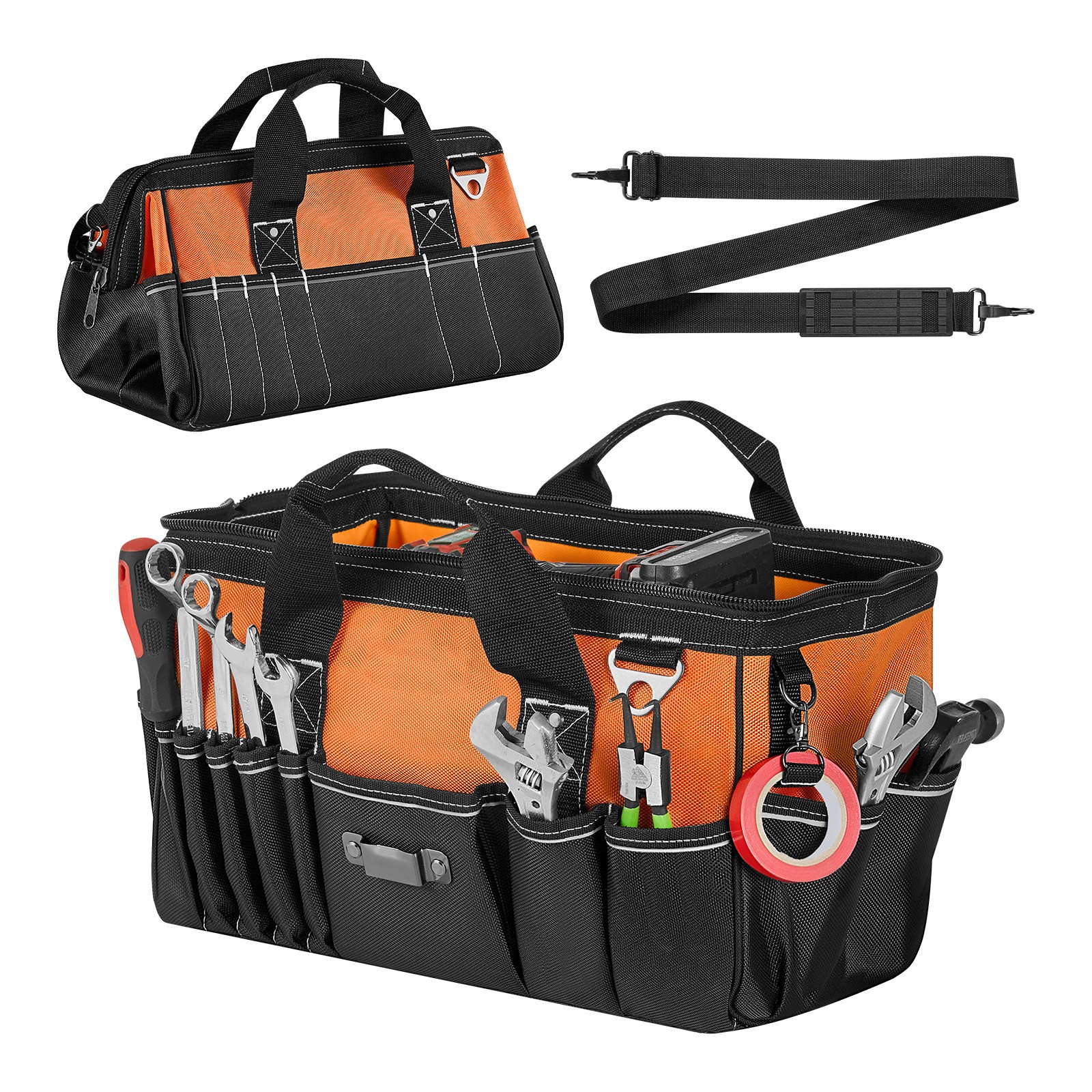 Uimoso 15.7-Inch Tool Bag with 33 Pockets for Portable Tool Storage