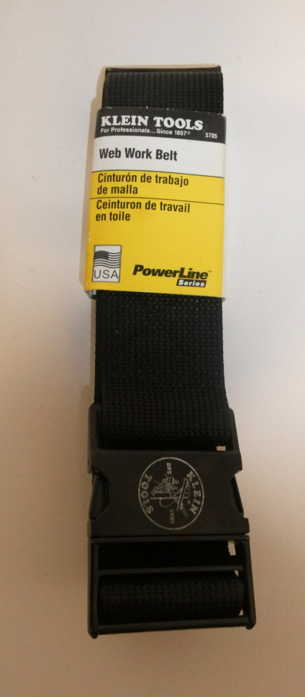 Klein Tools Adjustable Tool Belt 52″ 5705 Heavy Duty Nylon Webbing Metal Buckle