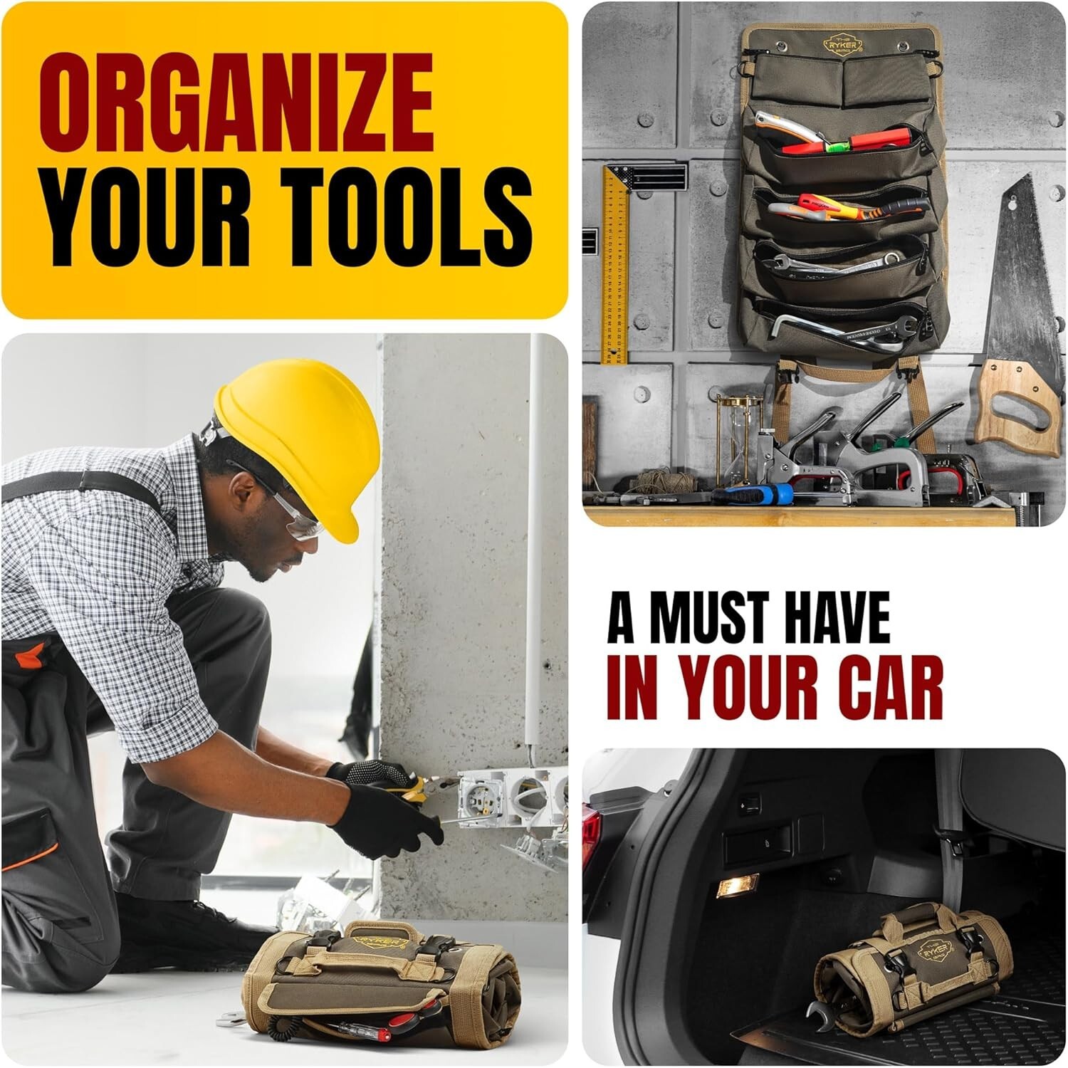 Compact Portable Tool Roll with Detachable Pouches – Ideal Father’s Day Gift