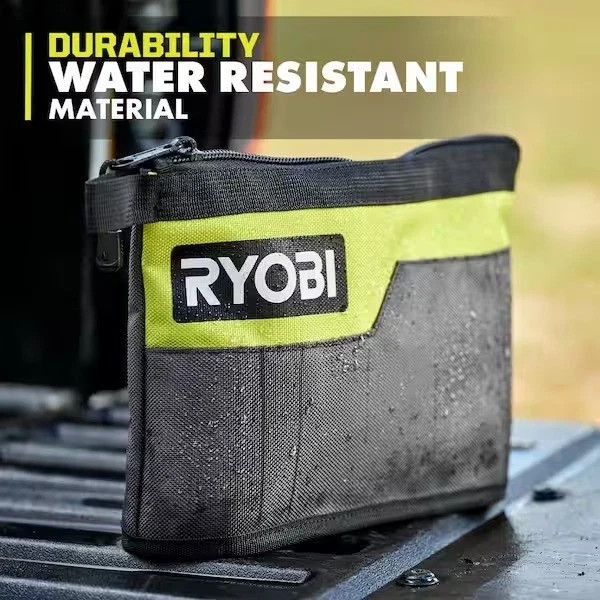 Ryobi Waterproof 12 In. Zipper Utility Pouch for Tools, Multi-Purpose Bag
