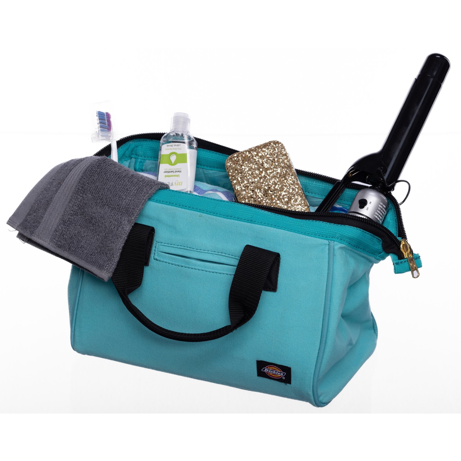 Womens Tool Accessory Tote Bag 12 inch with Zipper Closure Teal Dickies 57149