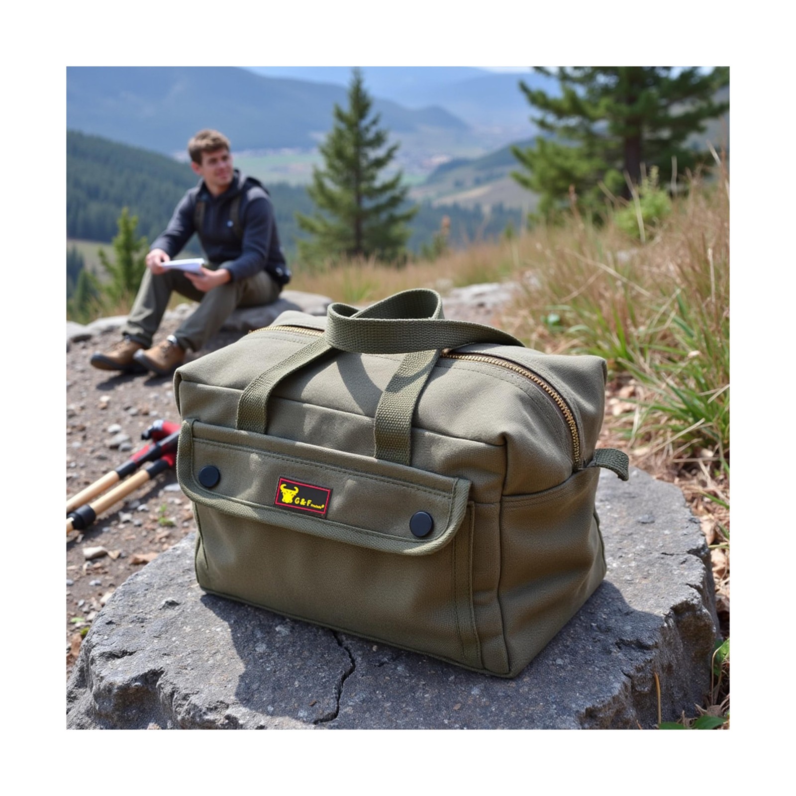 Waxed Canvas All Purpose Military Style Duffle Bag, Water-Resistant, Adjustab…