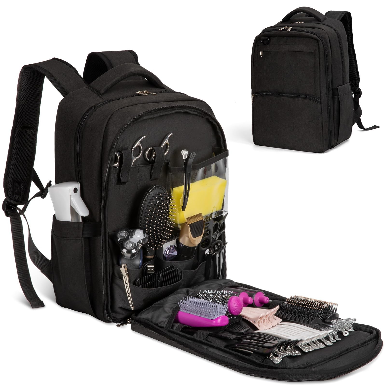 GDNasist Barber Supplies Bag, Portable Backpack for 15.6 Inch, Black
