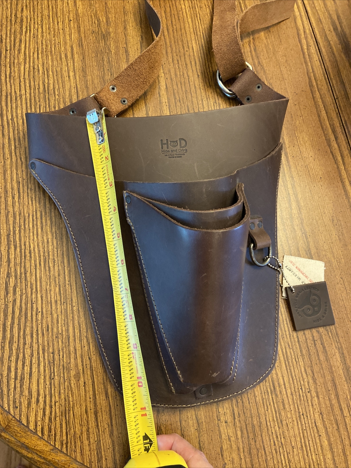 Hide & Drink, Thick Leather Florist Tool Belt, Farmer Unique, Brown NEW WITH TAG