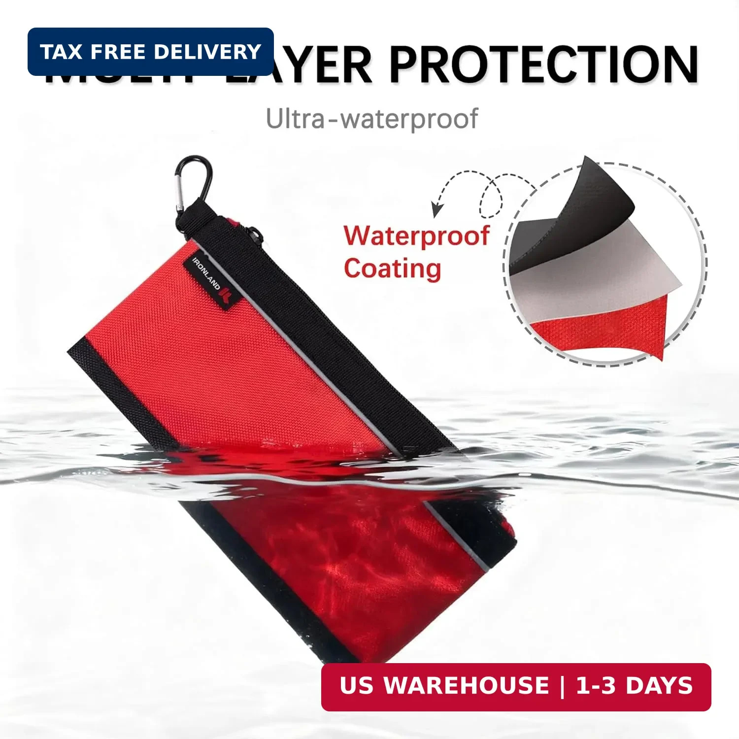 Small Tool Pouches 4 Pack Waterproof Heavy Duty Zipper Storage Organizer Bag
