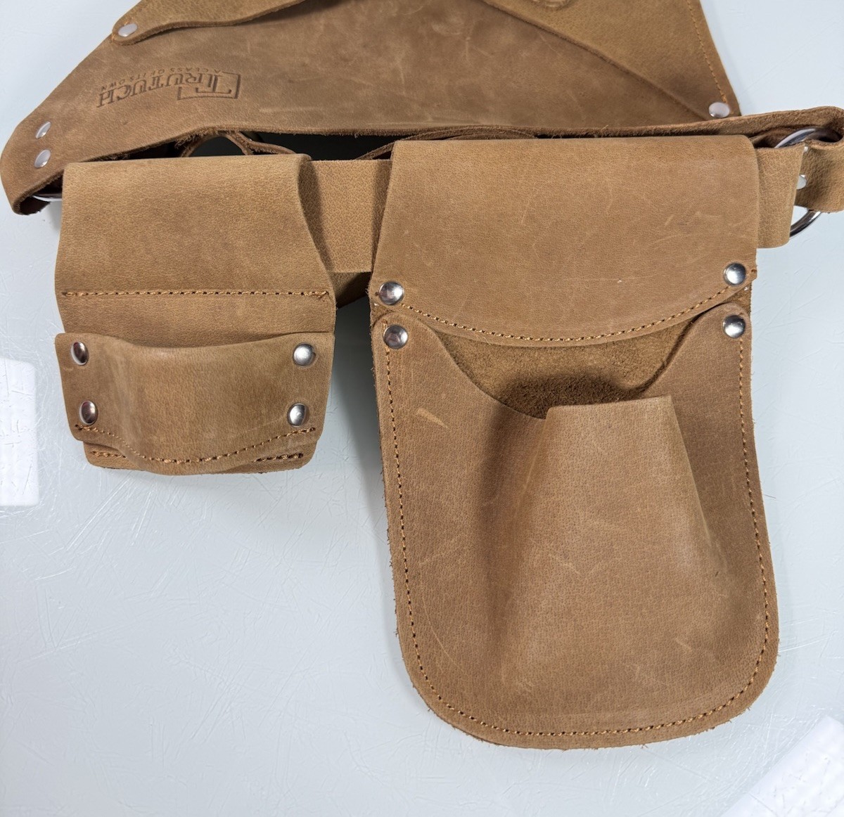 NWT TRUTUCH Leather Multi Pocket Gardening Tool Belt Gardeners Tool Pouch TT5010