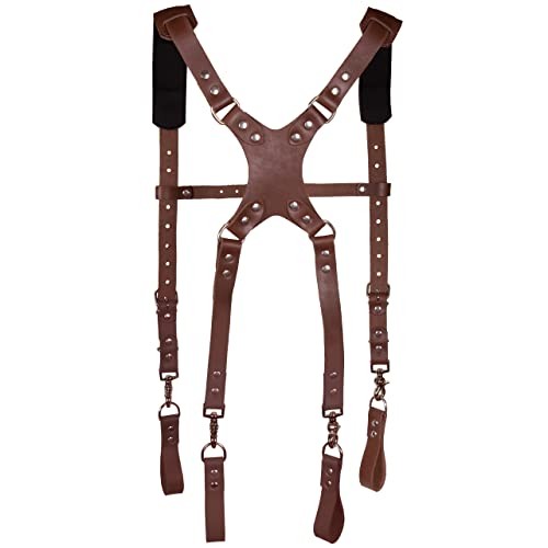 Leather Stronghold Suspension System, Comfortable Padded and Fully Brown