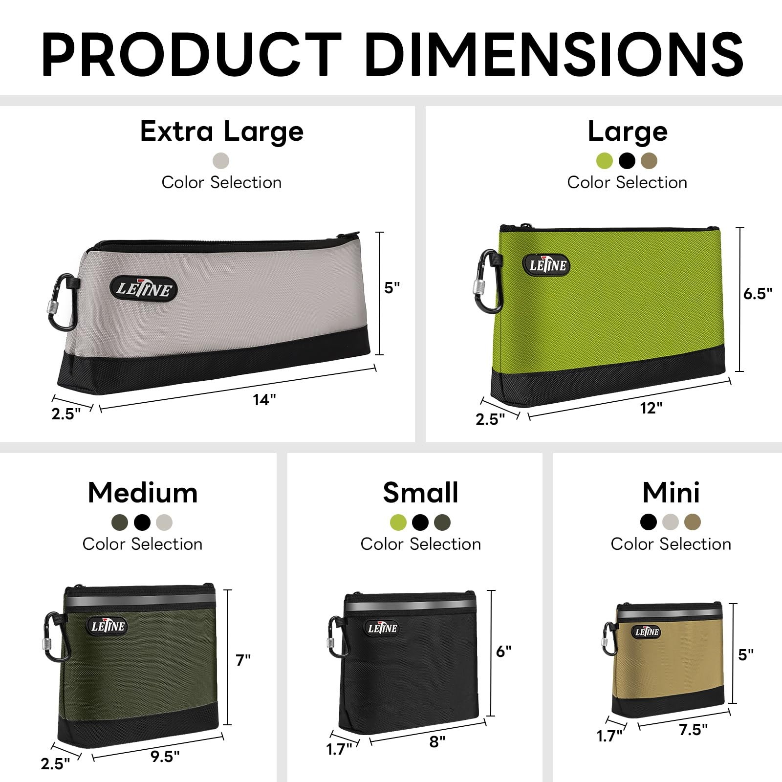 Small Zipper Bag Tool Pouches with Internal Pockets, 1680D Oxford Water Resis…