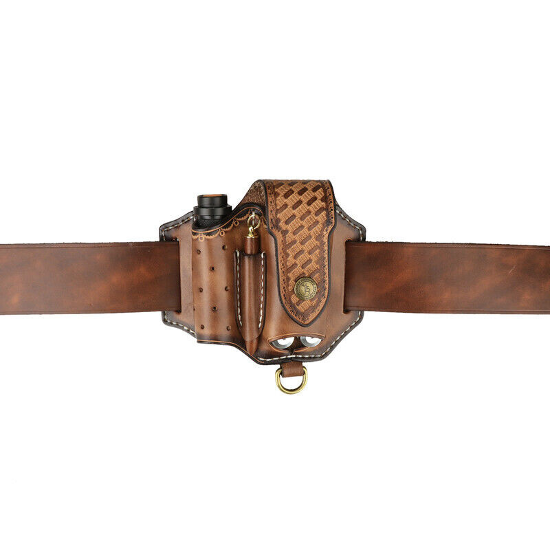 Leather Pocket Knife Sheath EDC Multitool Plier Belt Knives Pouch Tools Holster