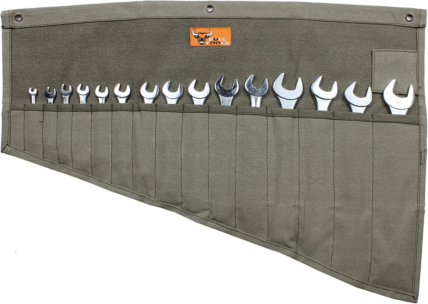 BULL TOOLS Roll Up Tool Bag Organizer 16 Large (16 – PKT), Washed Olive Drab