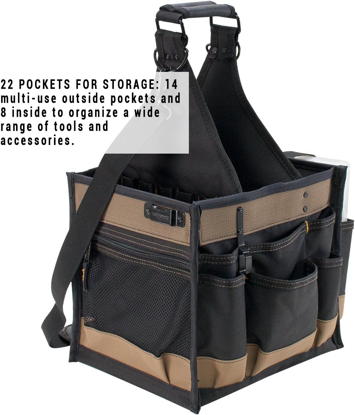 CLC Custom LeatherCraft 1528 Large Electrical and Maintenance Tool Carrier,Black