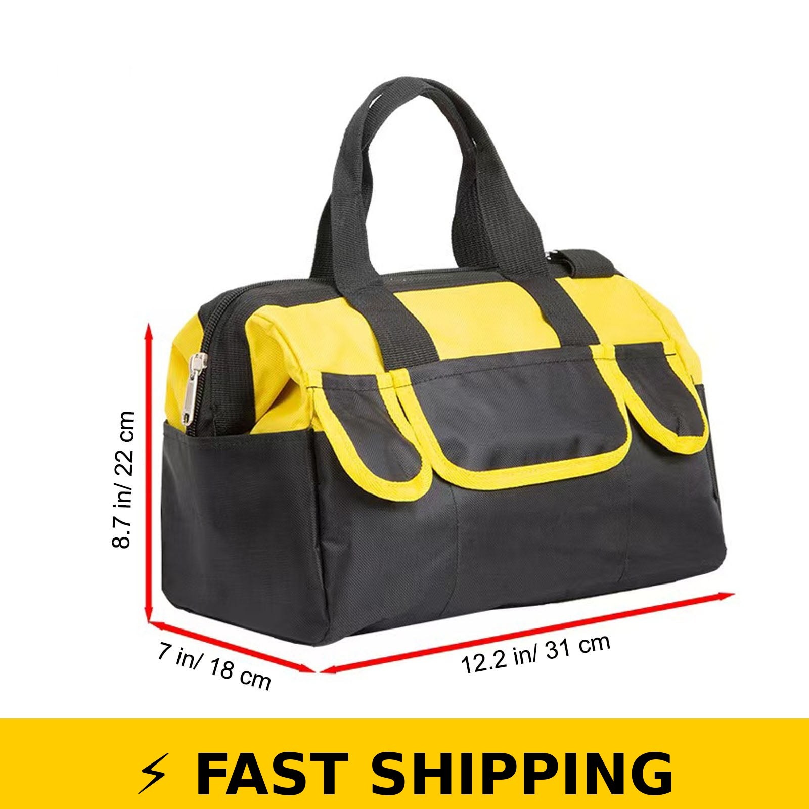 Safinein 14 Inch Wide Mouth Tool Bag Organizer – Heavy Duty Pouch