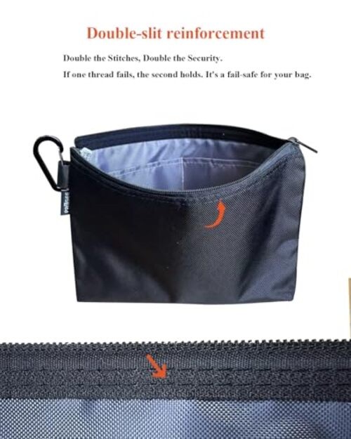 11″ Black Tool Pouch Zipper Organizer Bag with 1 Pack – Small – 11″