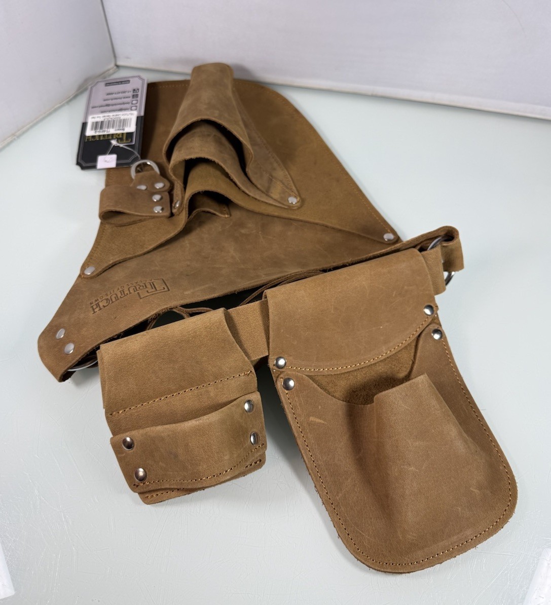 NWT TRUTUCH Leather Multi Pocket Gardening Tool Belt Gardeners Tool Pouch TT5010
