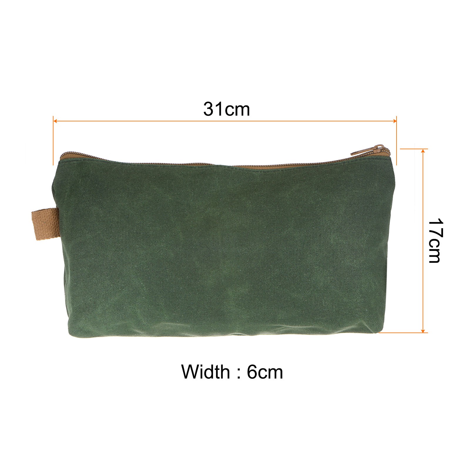 Tool Pouch Bag 31cm x 6cm x 17cm Oxford Organizer with Zipper Dark Green