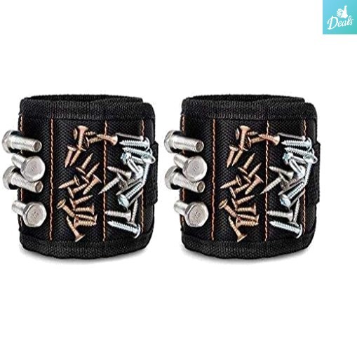 2-Pack Adjustable Magnetic Wristband – 15 Strong Magnets for Tool Organization