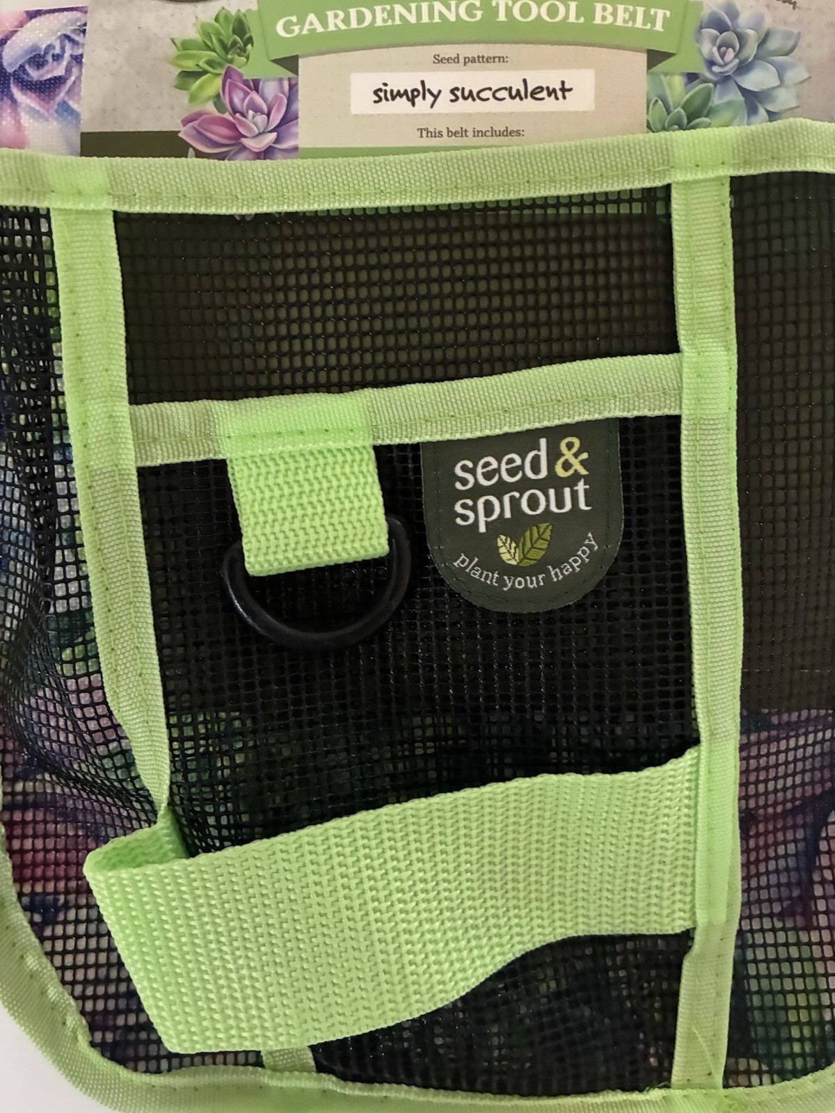 Seed & Sprout Gardening Adj Tool Belt, Durable Mesh, Pockets , Util. Conn NEW