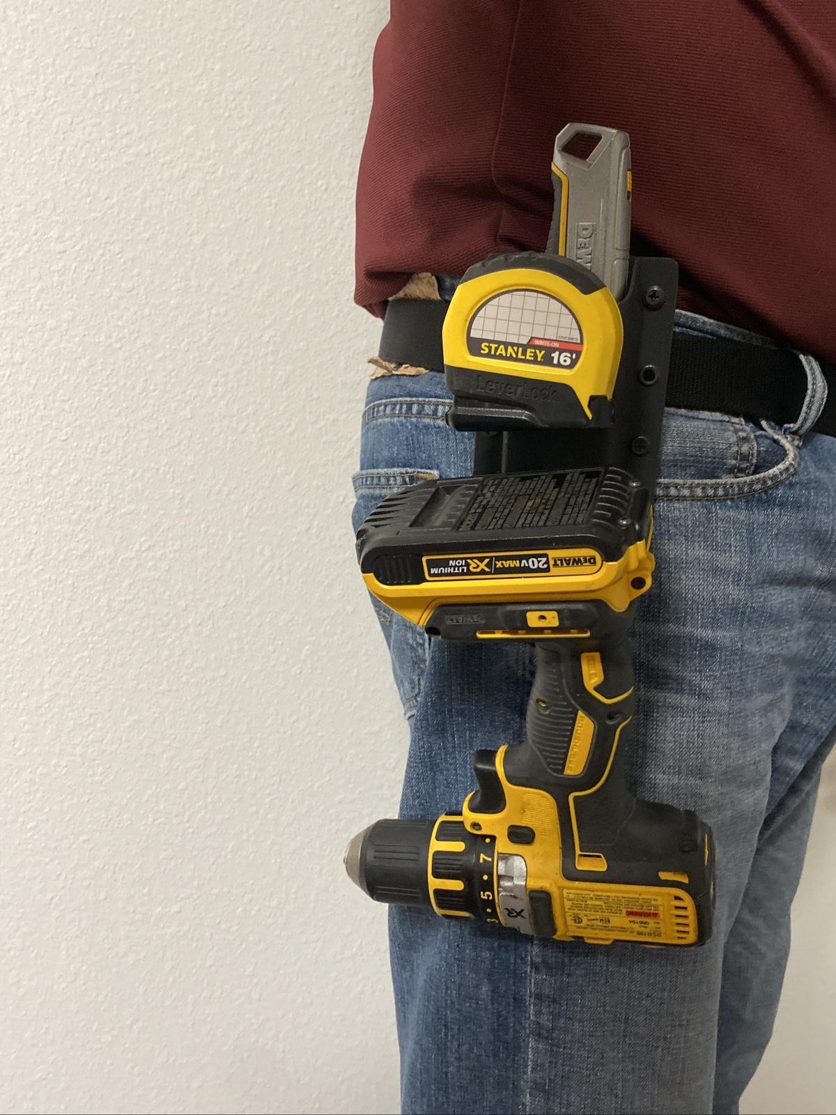 Tape Measure Holder with Utility Knife Pouch, Holds dozens of Items!