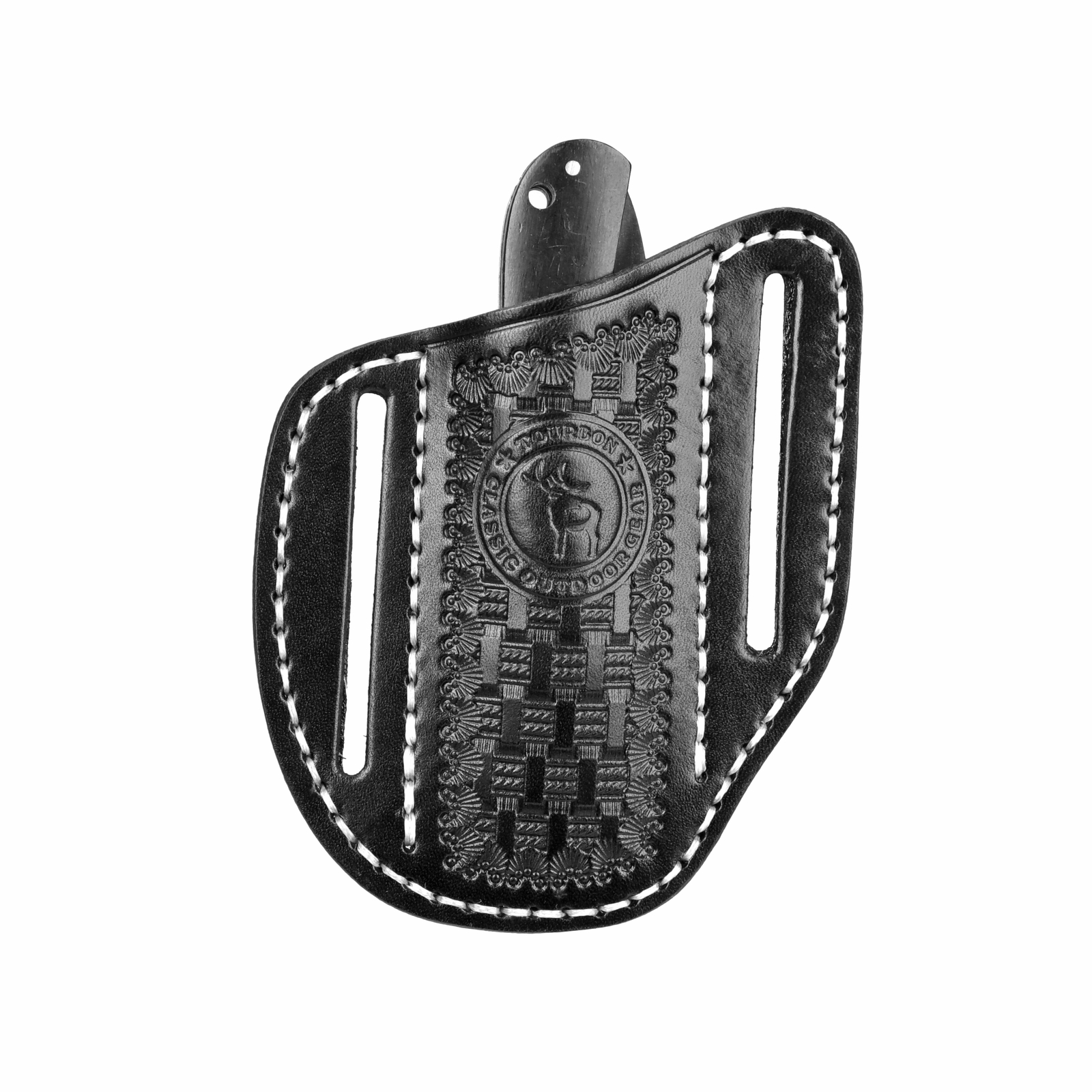TOURBON Leather Folding Knife Sheath Belt Carry Pouch EDC Pocket Holder