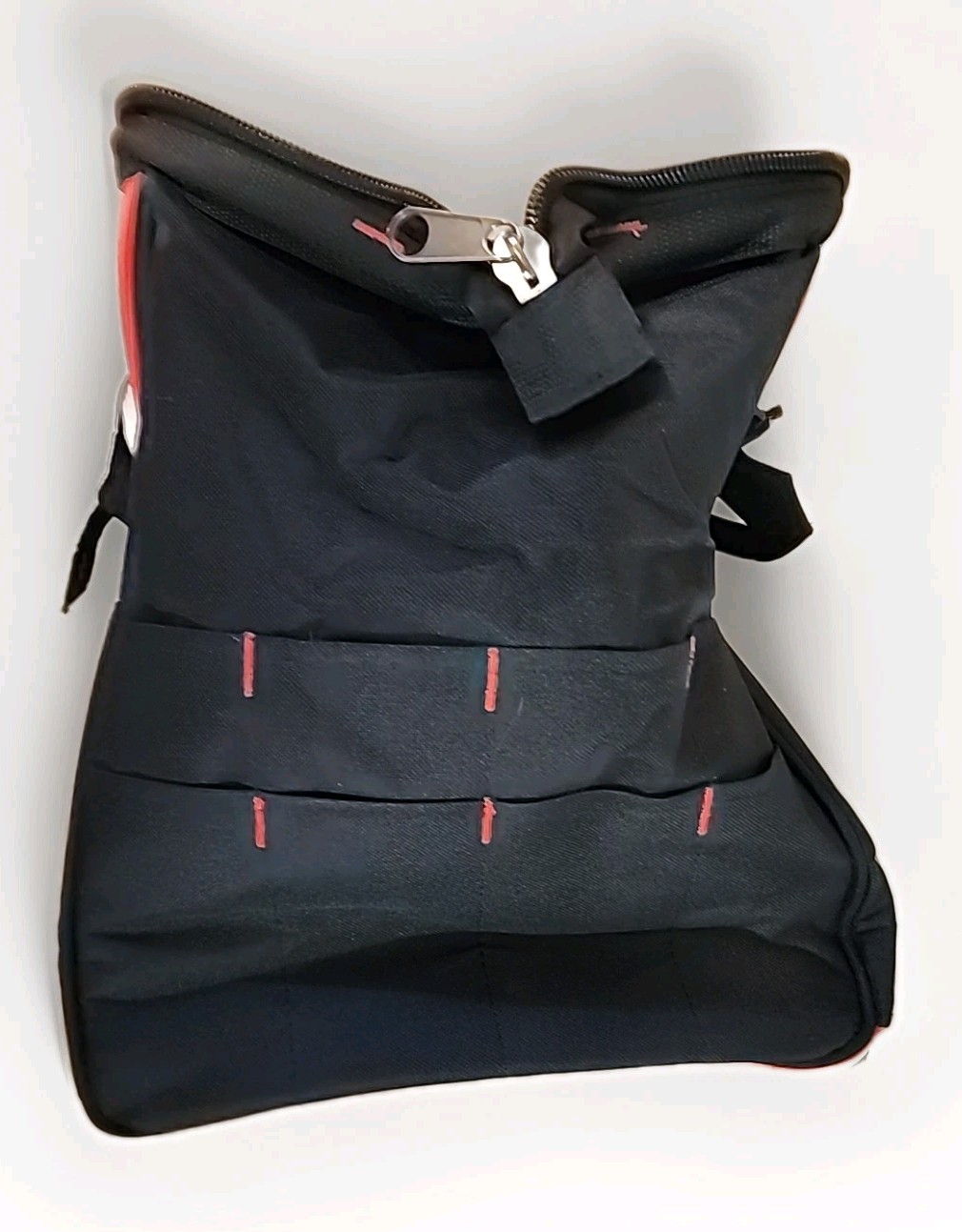 Westward 5MZJ9 Tool Bag, Black, Polyester, 22+ Pockets Milwaukee Gloves Included