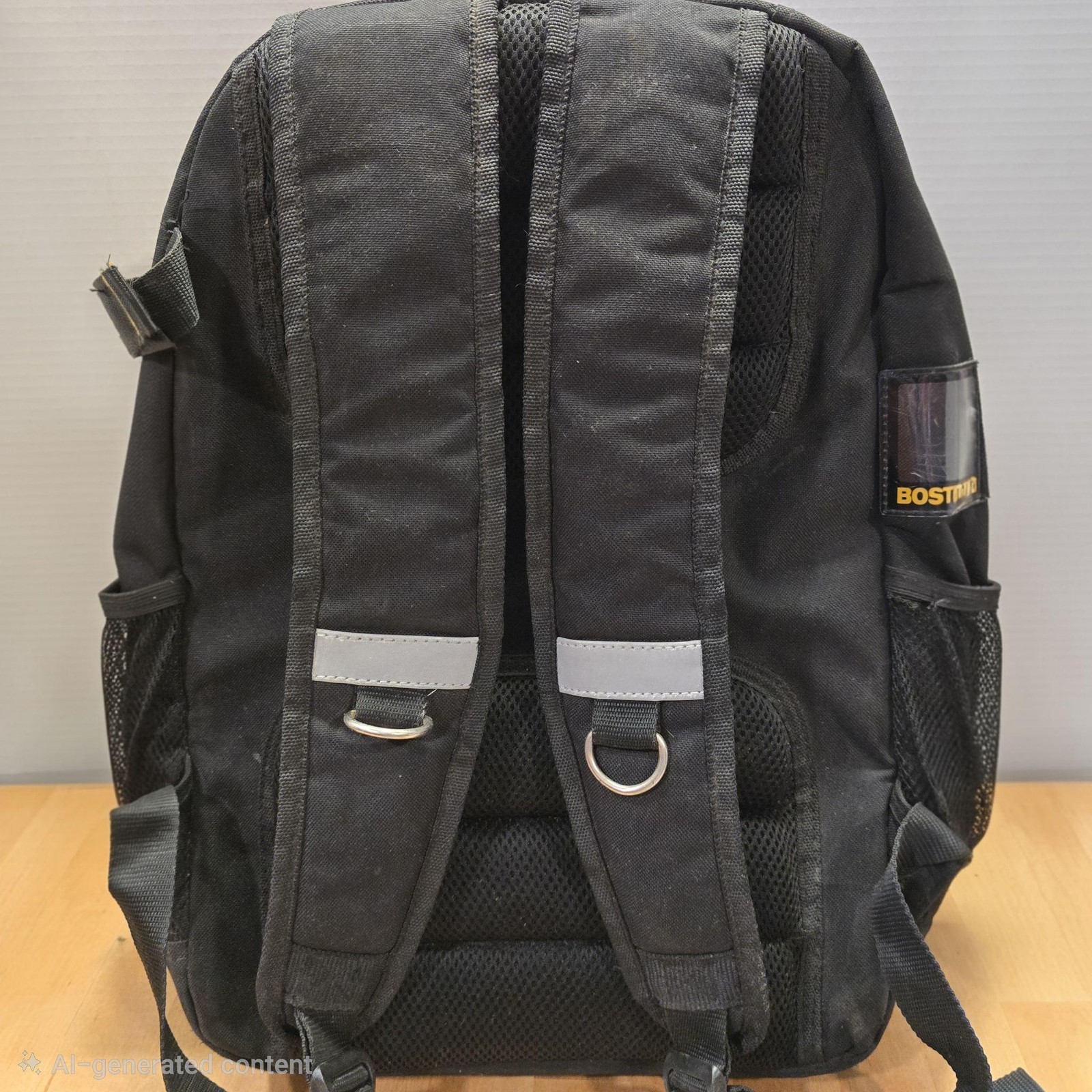 Bostitch Tool Backpack Adjustable Black Polyester Padded Handle Organizer Bag