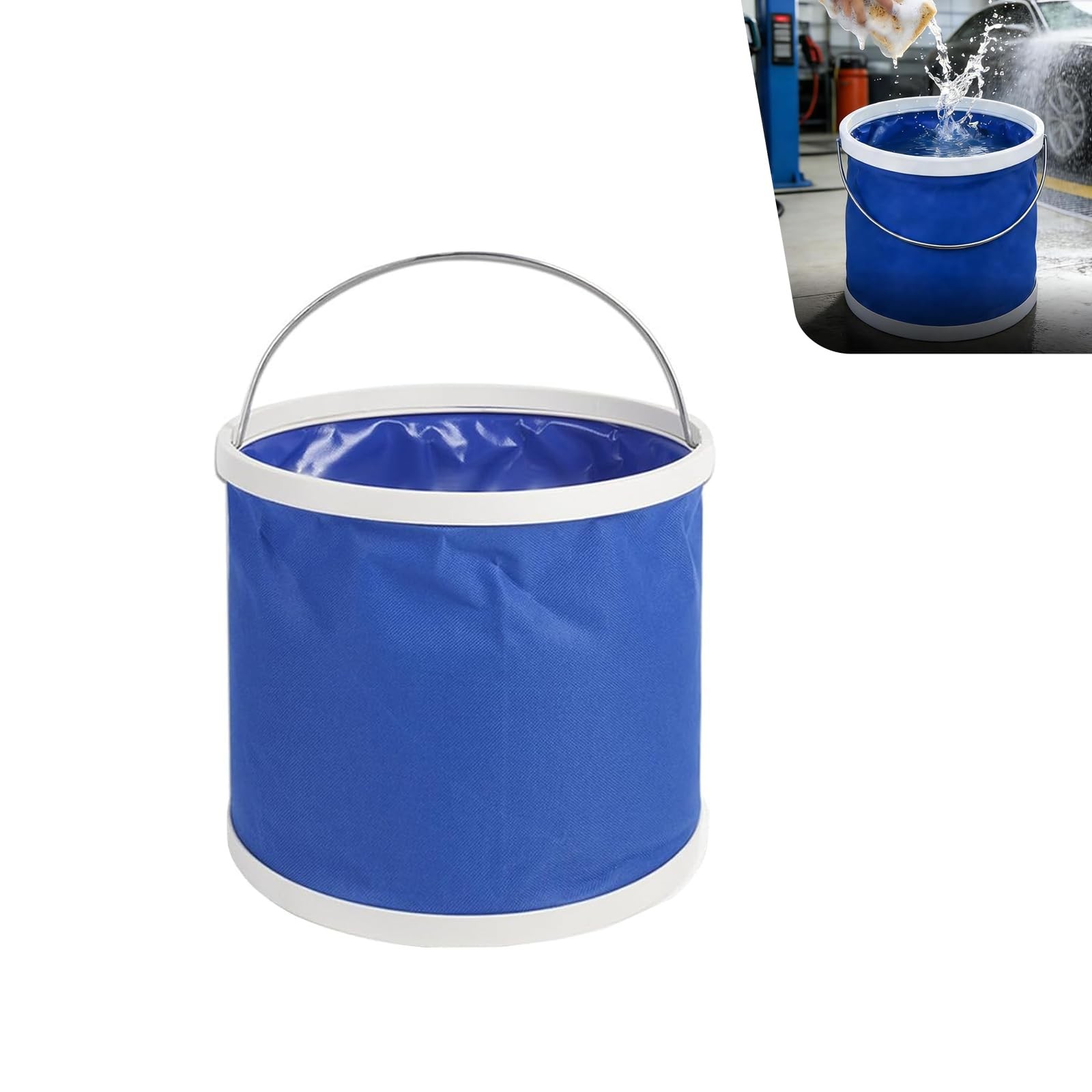 Car Collapsible Water Bucket, 11L (2.9 Gallons) Vehicle Portable Water Contai…