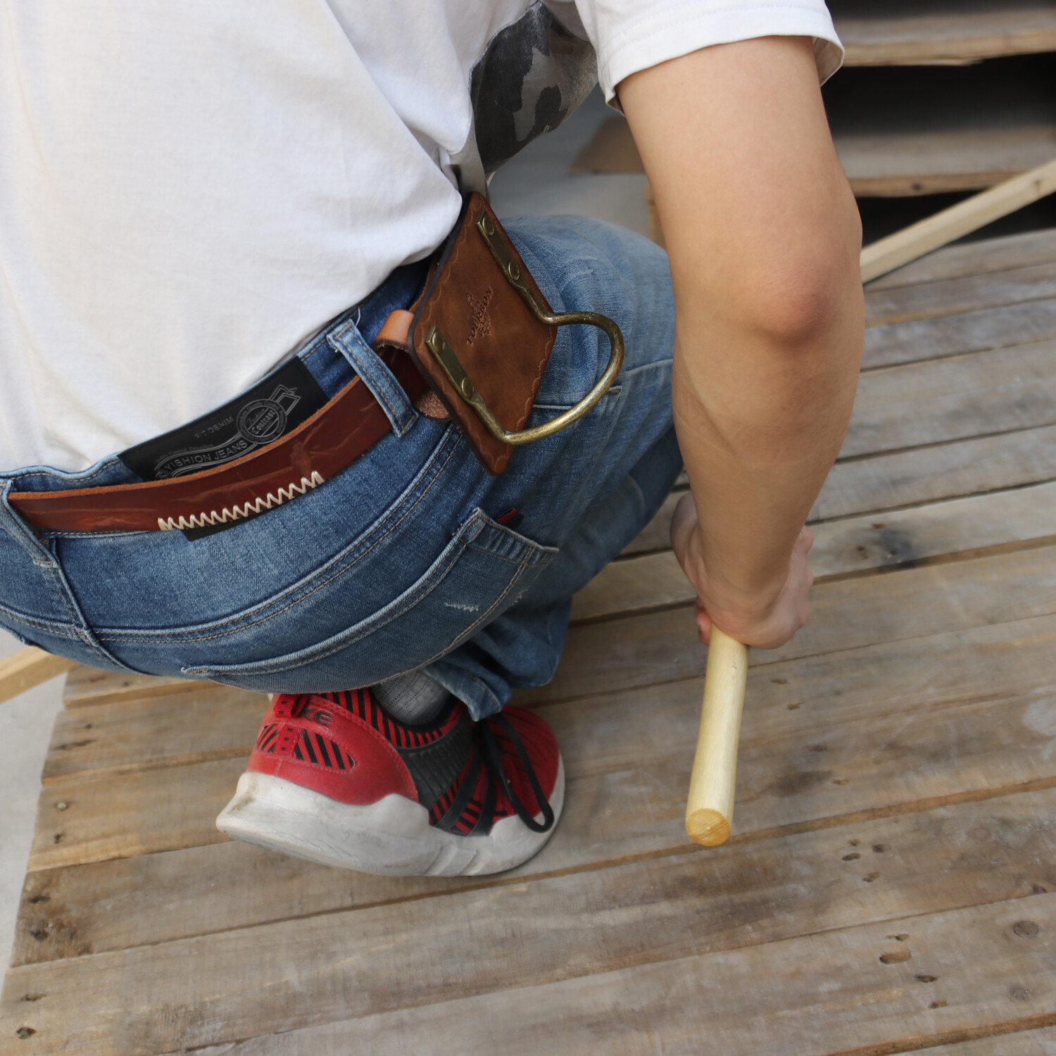 TOURBON Felling Axe Carrier Ax Holster Hammer Hatchet Holder Belt Loop Camping