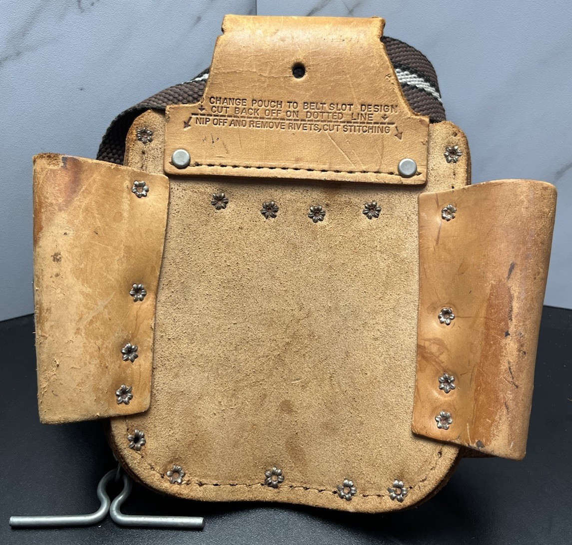 Vintage Nicholas 6 Pocket Leather Tool Pouch Top Grain Cowhide USA Made 8.5×9