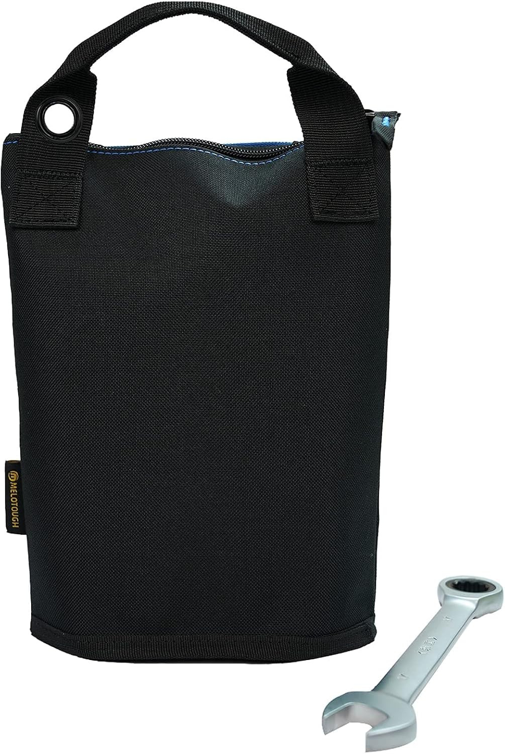 Utility Canvas Zipper Tool Bag Fastener Bag Heavy Duty Mesh Window, Hanging Grom