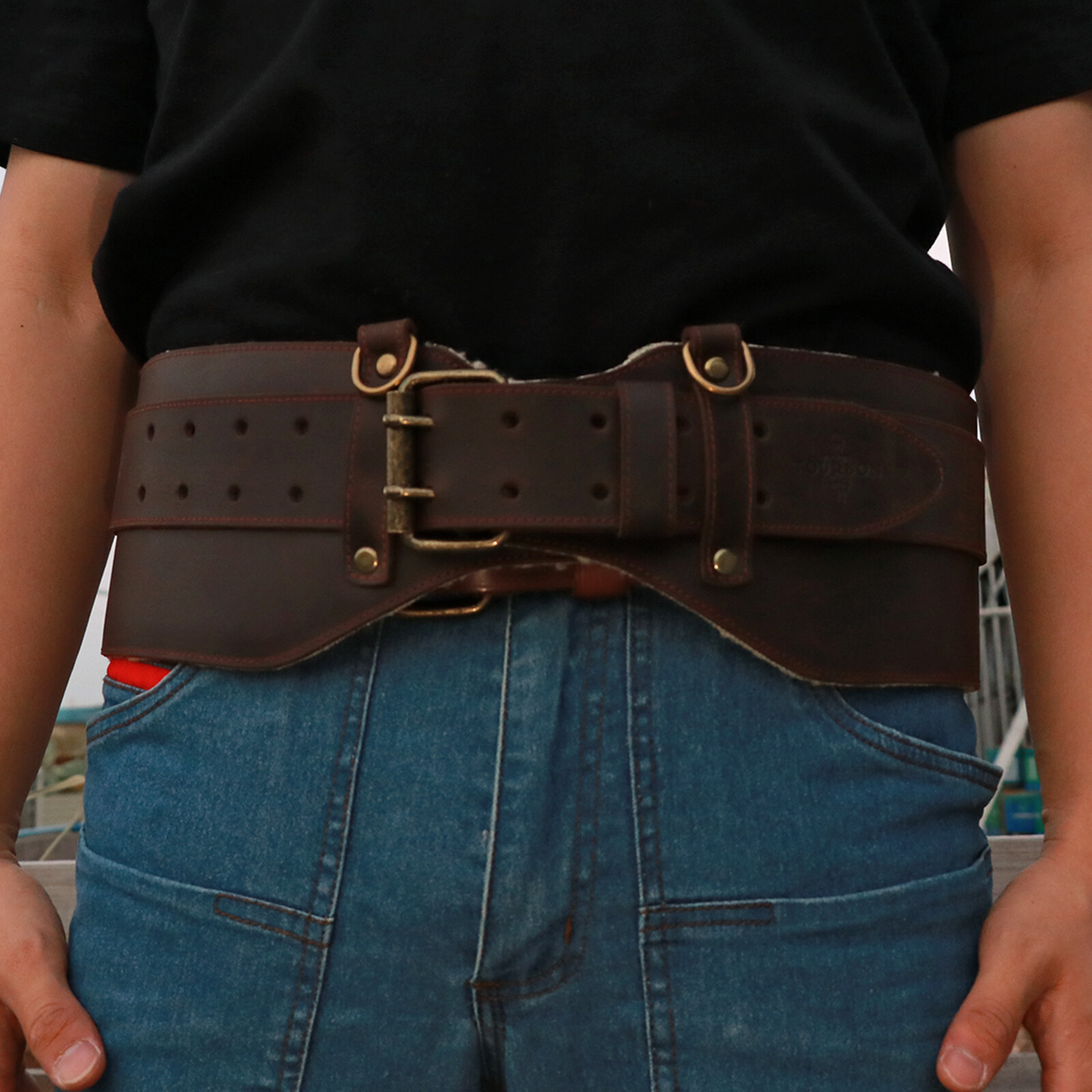 TOURBON Woodcutting Logging Belt Heavy Duty Felling Tools Carrier Soft Padded US