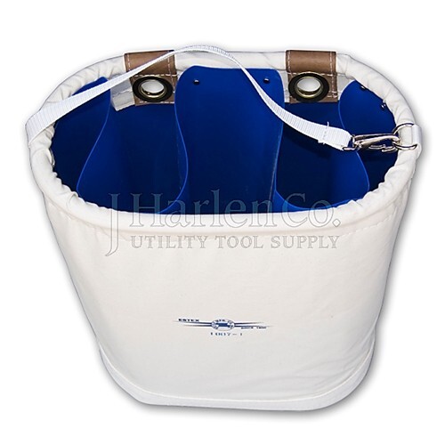 Estex Tall Hard Side Divided Canvas Aerial Tool Bucket 1807-1