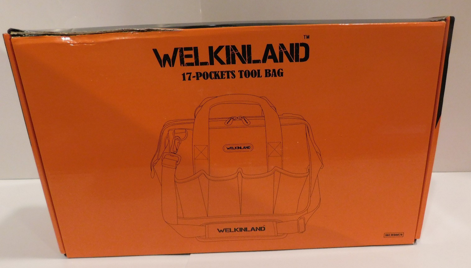 Welkinland Brown 17-Pockets Tool Bag 14″ Portable Heavy Duty with Shoulder Strap