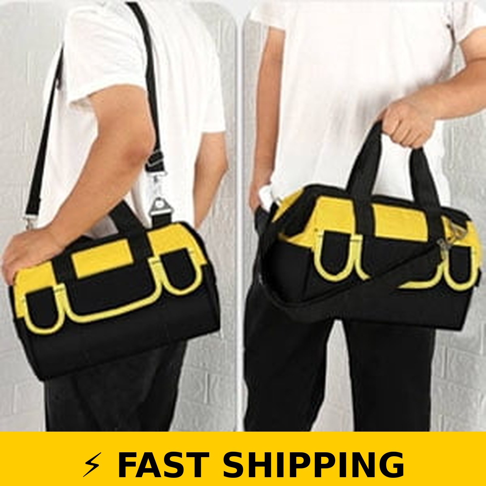 Safinein 14 Inch Wide Mouth Tool Bag Organizer – Heavy Duty Pouch