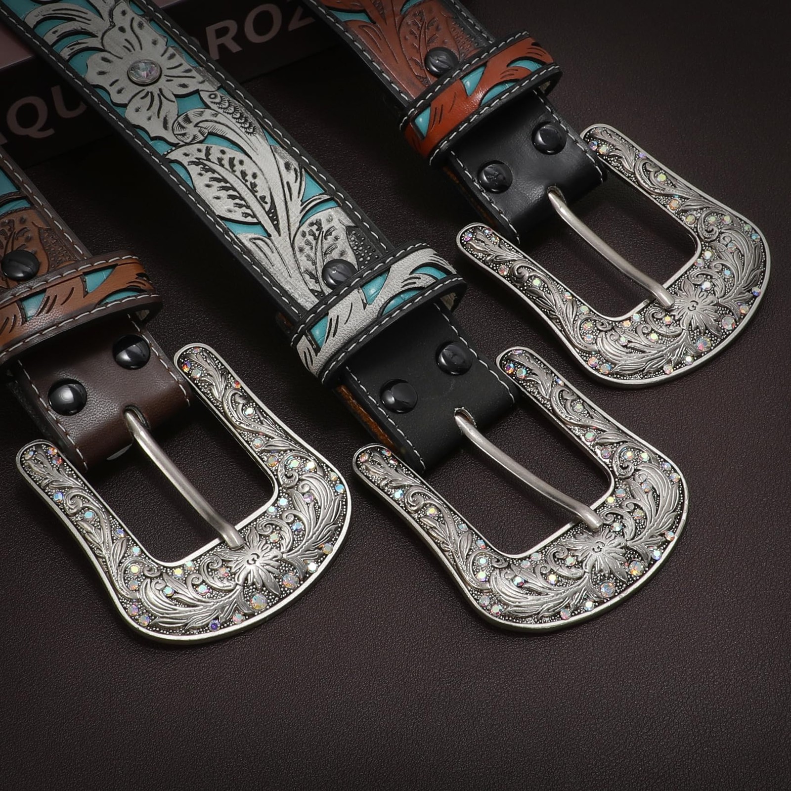 XZQTIVE Women Men Genuine Leather Belt Vintage Ladies Western Belt Engraved Tool