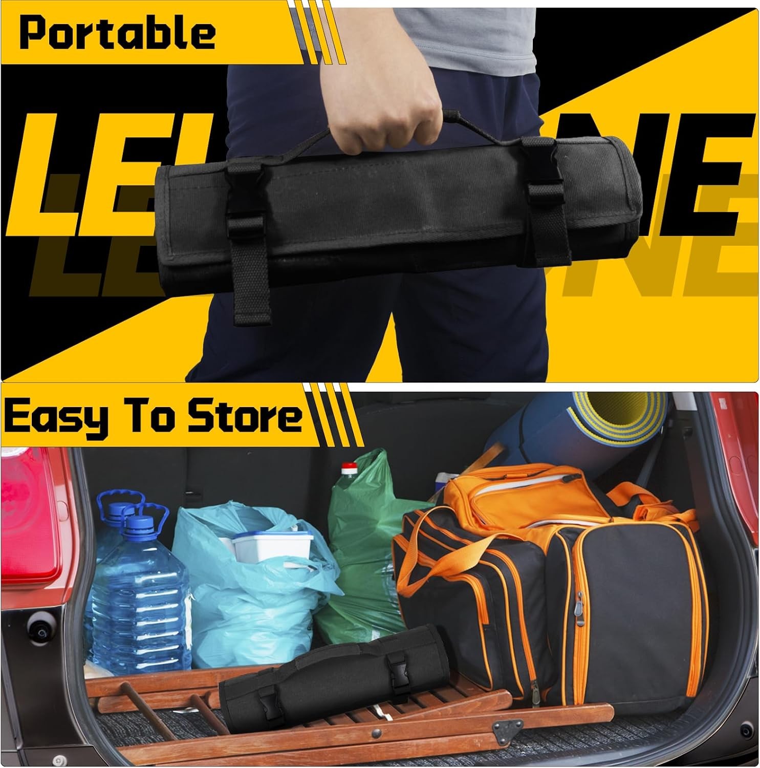32 Pockets Heavy-Duty Canvas Wrench Roll Up Bag for Metric and SAE Wrenches