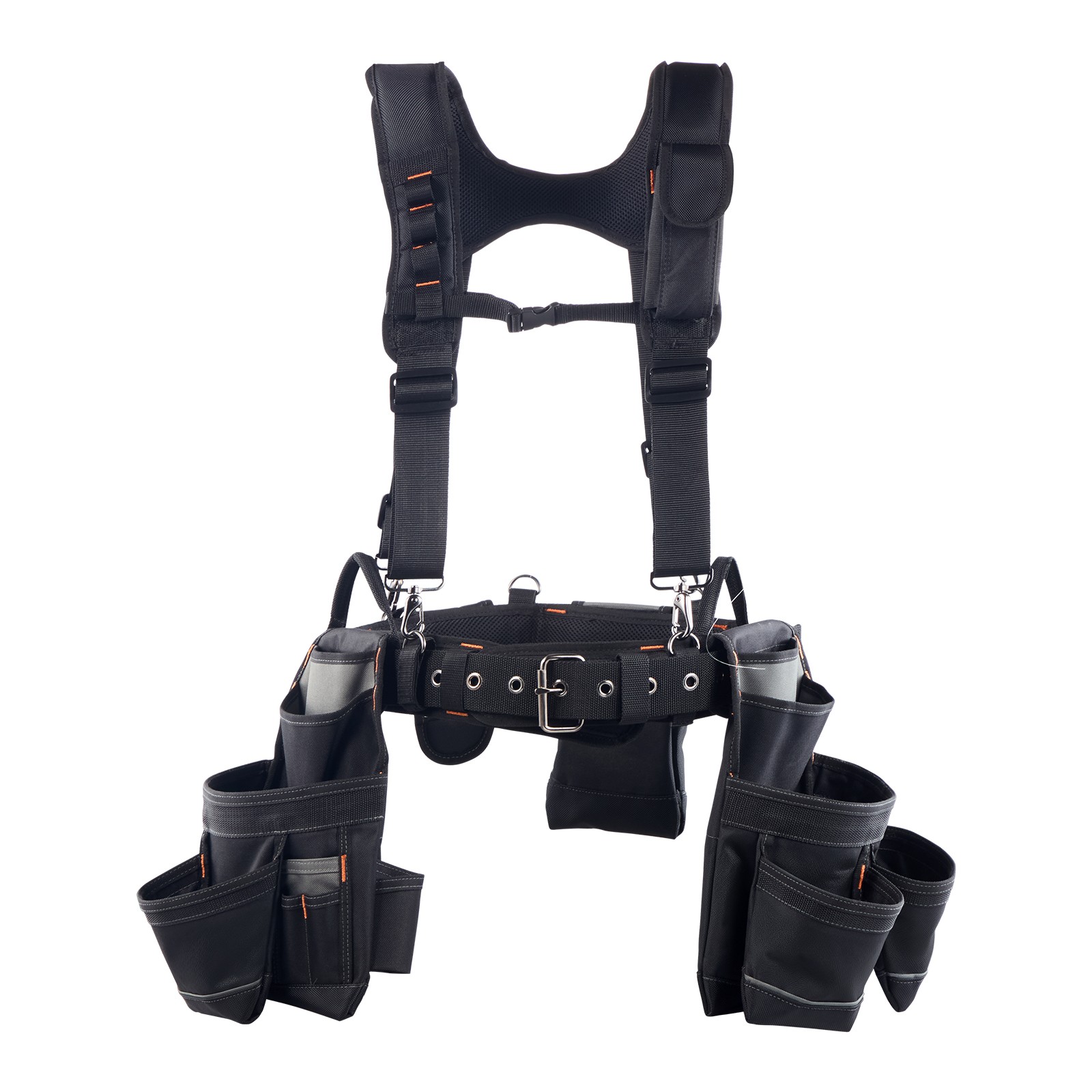 VEVOR Tool Belt Electricians Work Belt with Suspenders 19 Pocket Tool Pouch Bag