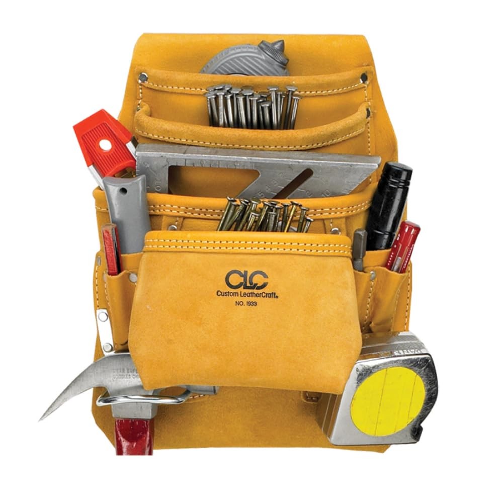 CLC I933 Carpenter’s Nail and Tool Bag, Grain, 10-Pocket