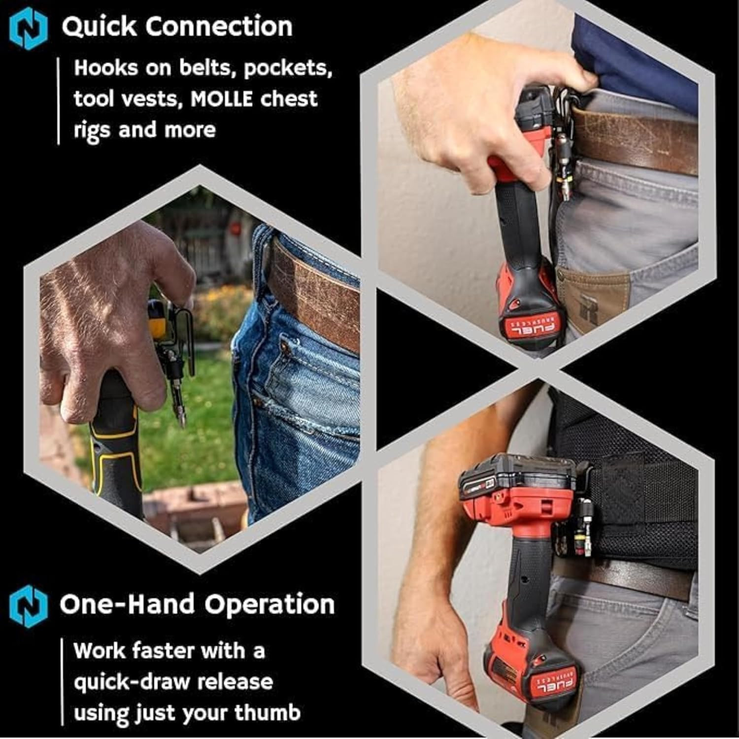 Locking Drill Clip – a Tool Holster Alternative for Cordless Drills and Impact D
