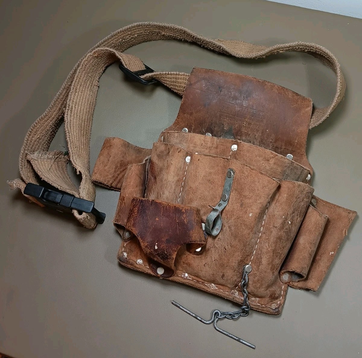 Vintage Sears Craftsman Leather Tool Belt Pouch Pre-Owned