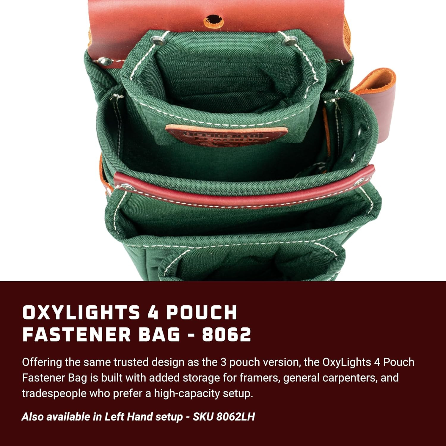 Oxylights 4 Pouch Fastener Bag – Right Hand – 10 Pockets & Tool Holders – Made i