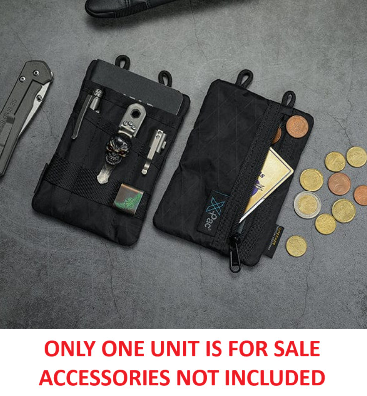 Viperade VE1 Organizer Pouch Black EDC Pockets MOLLE Strap 500D Oxford Fabric