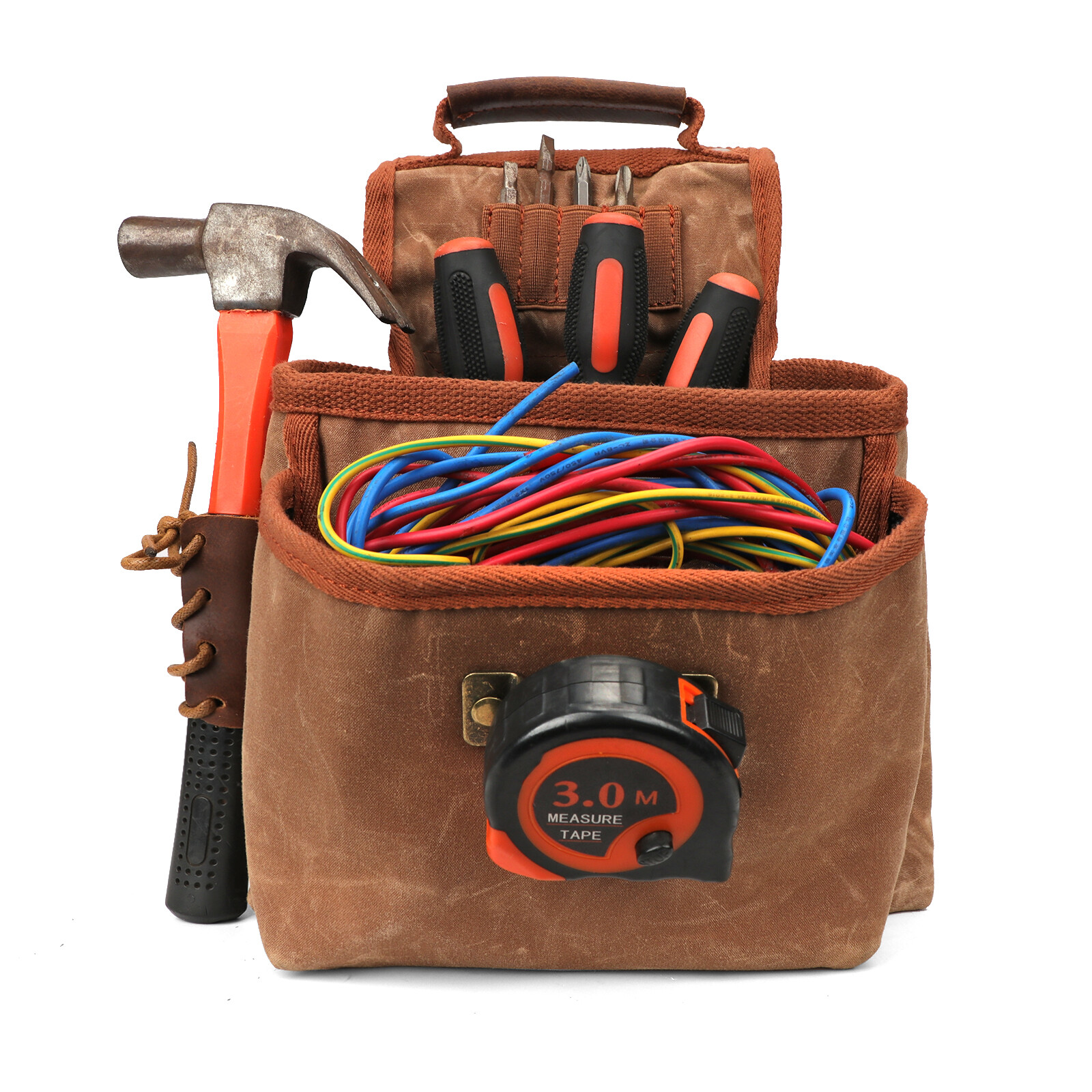 TOURBON Heavy Duty Tool Belt Pouches Build Suspender Electrician Carpenter Strap