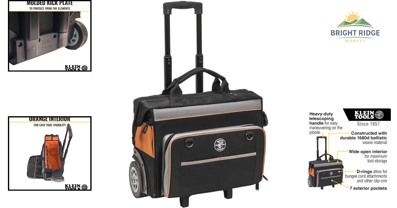 Rugged Tool Bag with 6-Inch Wheels and Reinforced Structure for Easy Transport