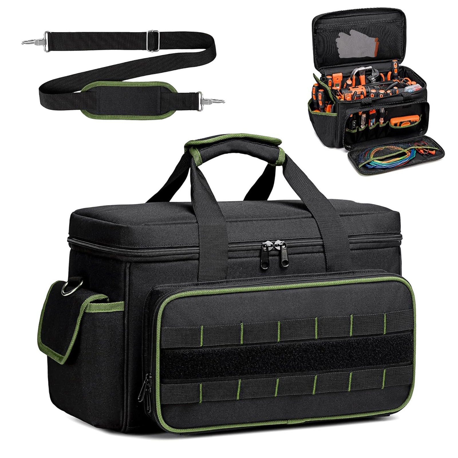GRAVEE 17 Inch Durable Tool Bag with Padded Handle Large Multi-Pocket Organizer