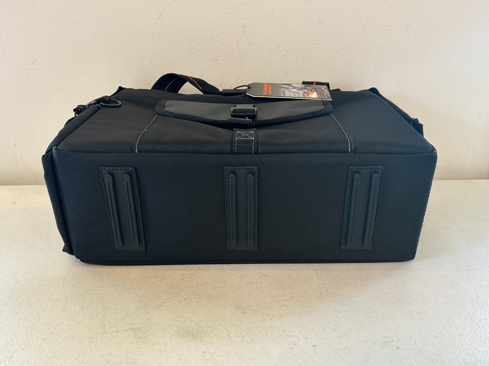 WELKINLAND 15-Pockets Electrician Tool Box Shoulder Tote Bag Large Black Orange
