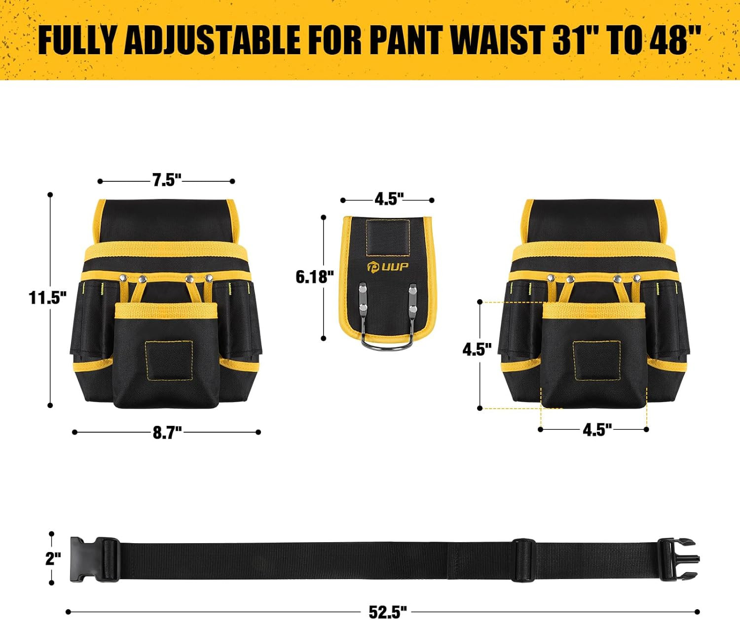 Magnetic Tool Belt for Men, 26 Pockets Heavy Duty Tool Pouch, Magnet Holster Nai