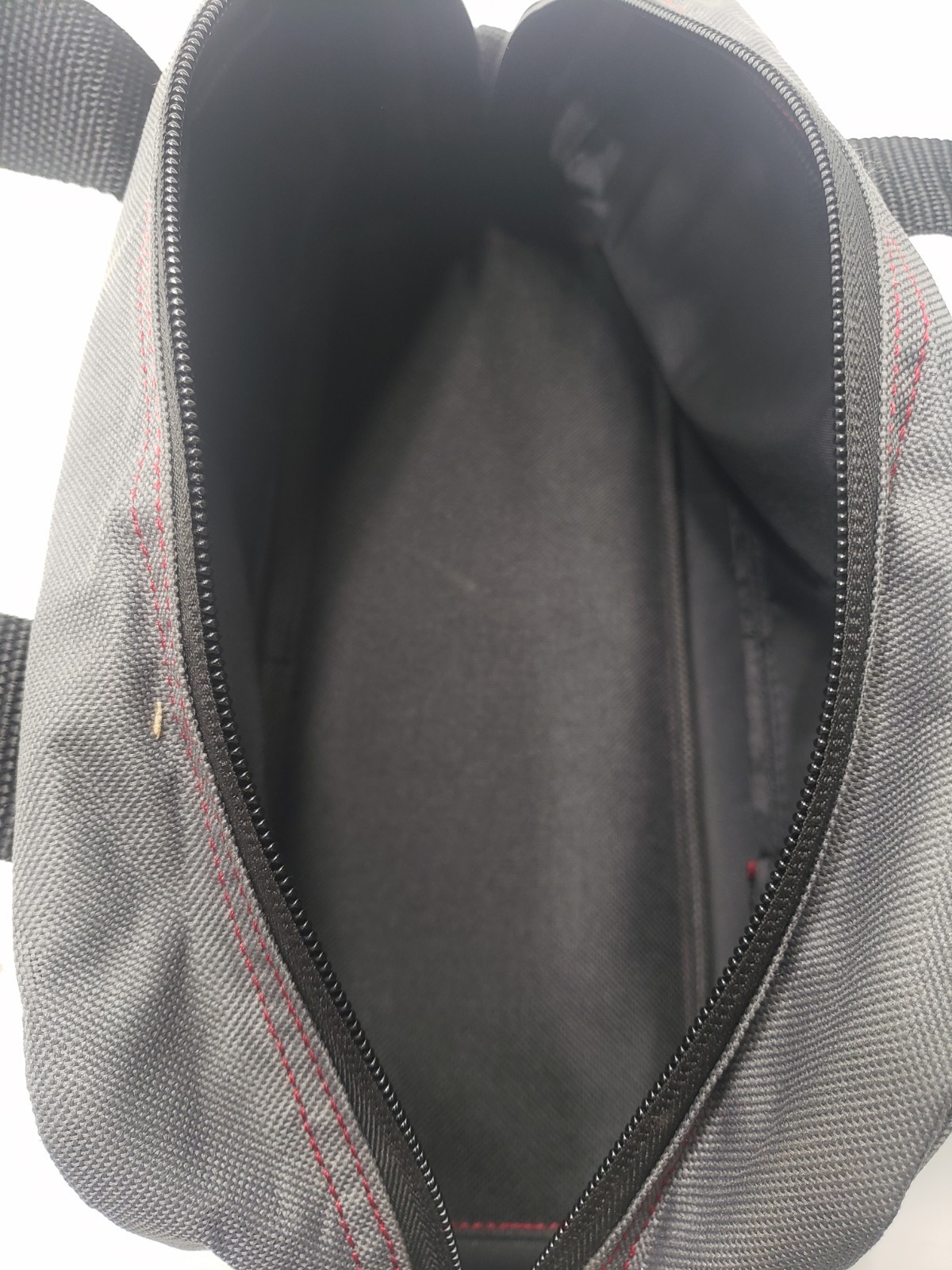 Fortress 12” Black & Grey W/Red Stitching Accents Tool Carrying Tool Bag NWT