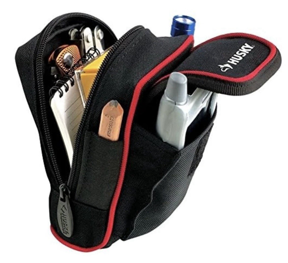 4.5 In. Clip On Tool Belt Pouch | Husky Resistant Water Heavy Polyester Duty