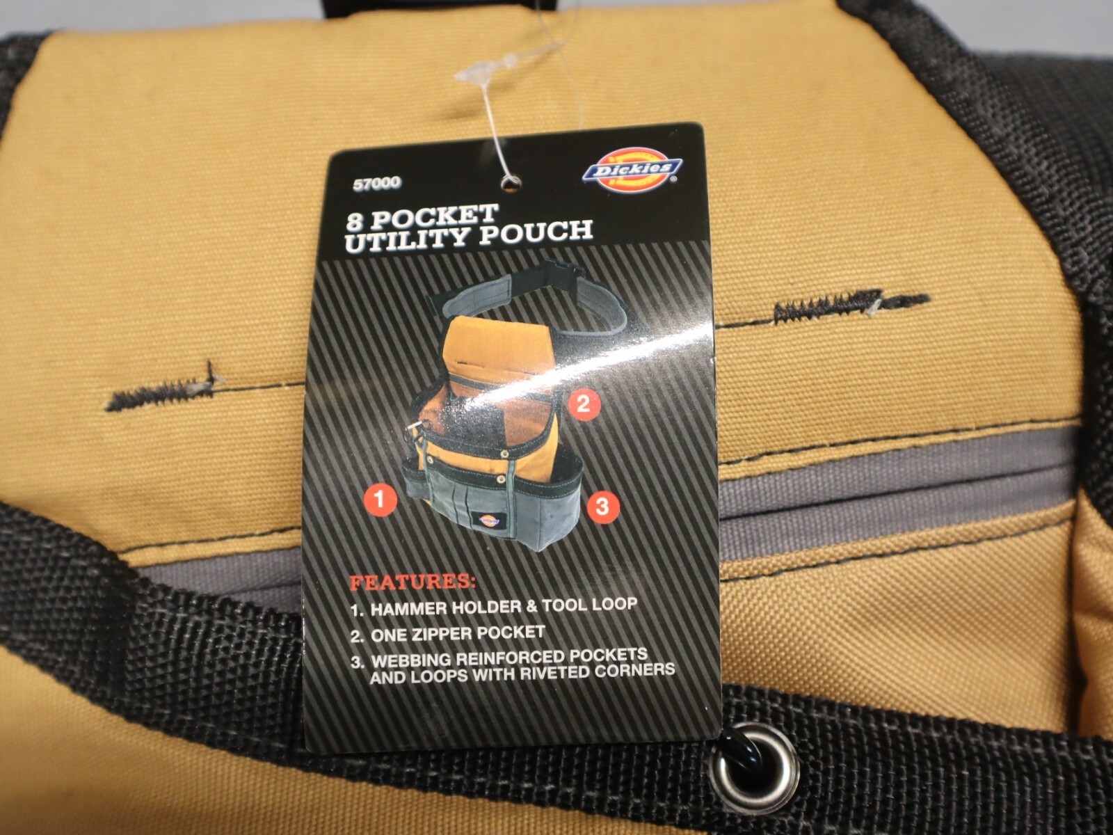 Dickies 8 Pocket Utility Tool Belt Pouch, Gray Tan 57000