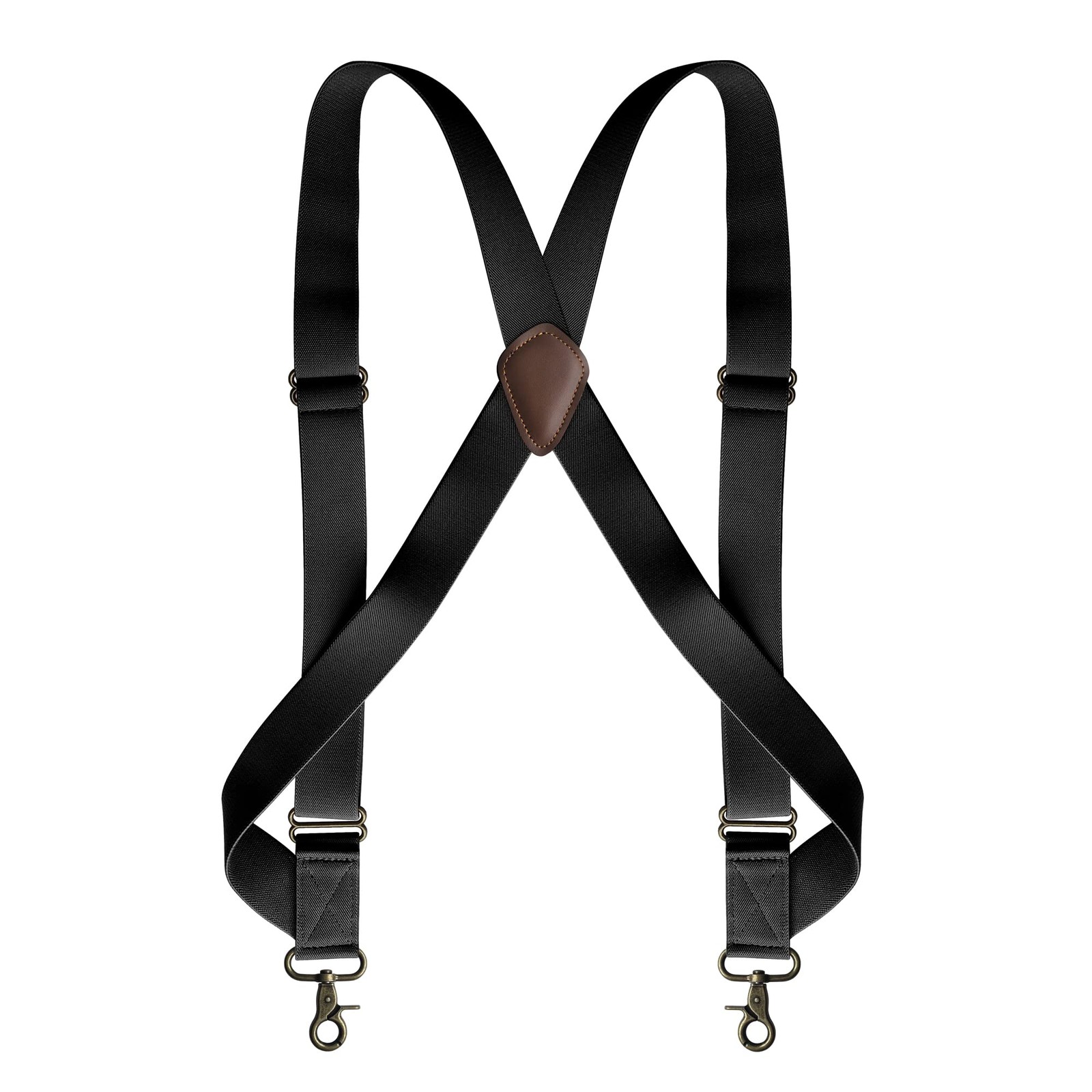 LazarsSpace Suspenders for Men Heavy Duty Large, 2 Hooks 1.5 Inches, Black